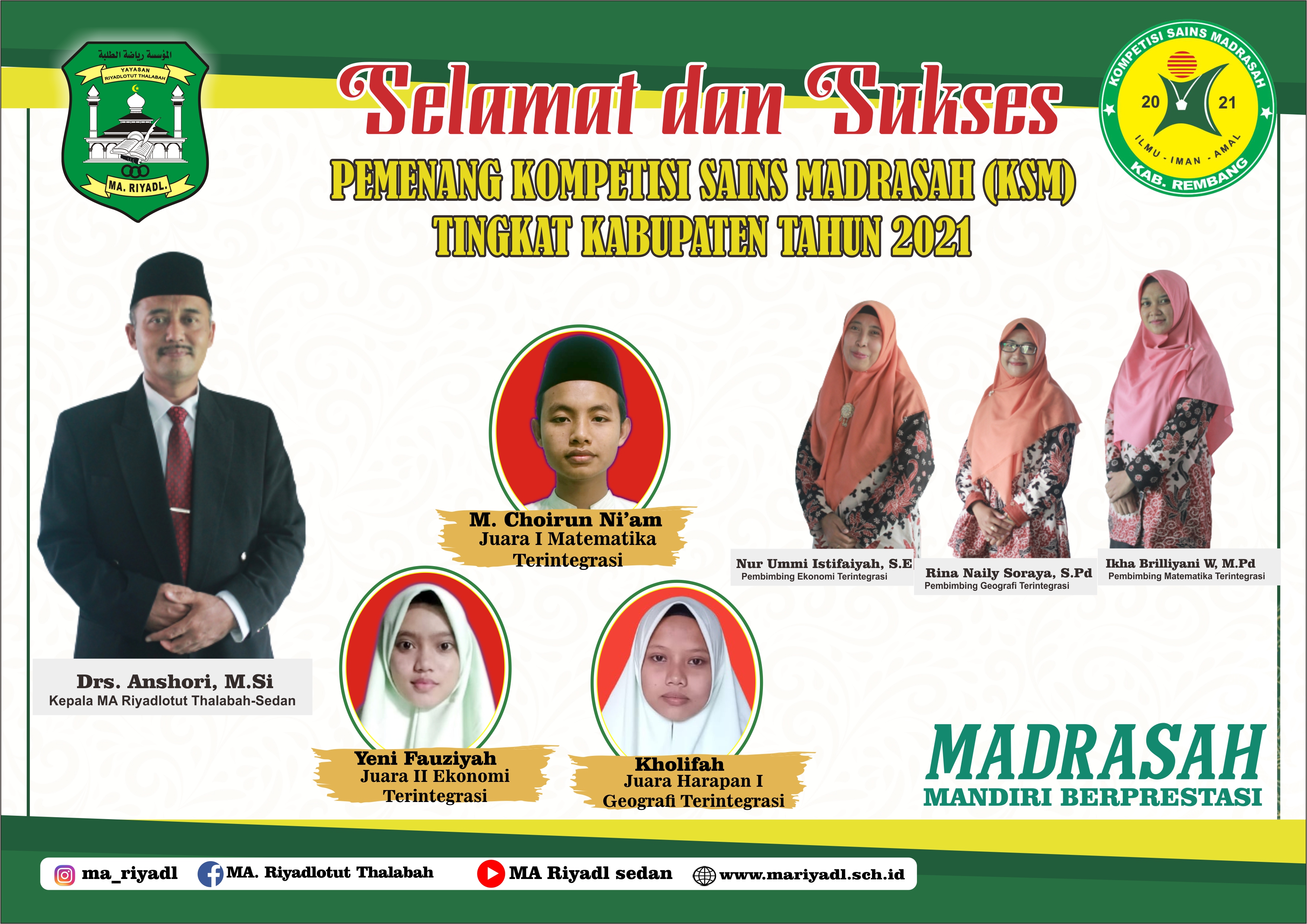 Juara Kompetisi Sains Madrasah (KSM) Tahun 2021