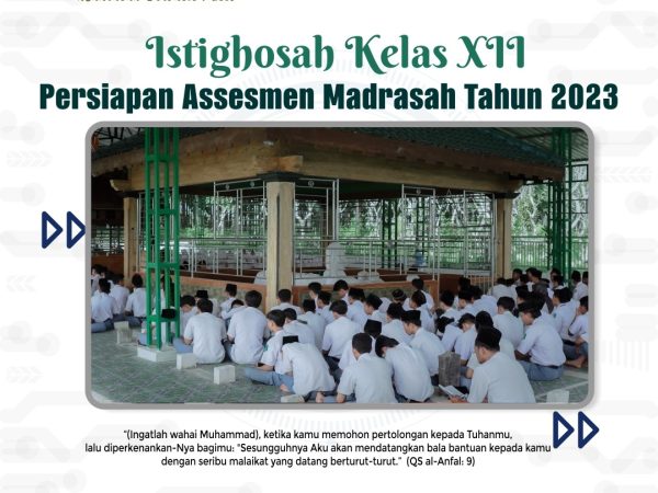 Istighosah Kelas XII MA. Riyadlotut Thalabah untuk Persiapan Assesmen Madrasah Tahun 2023